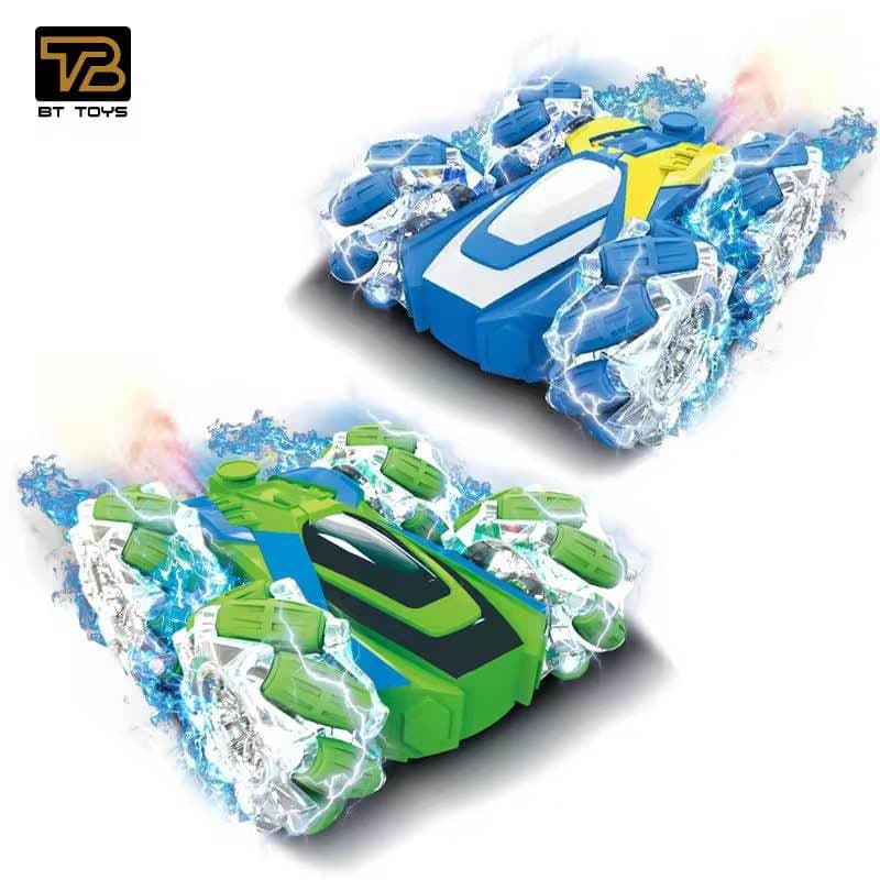 Stunt Car Mist Spray 360 Degree Spin Rechargeable High Speed Remote Control Light Waterproof Vehicle - Multicolor