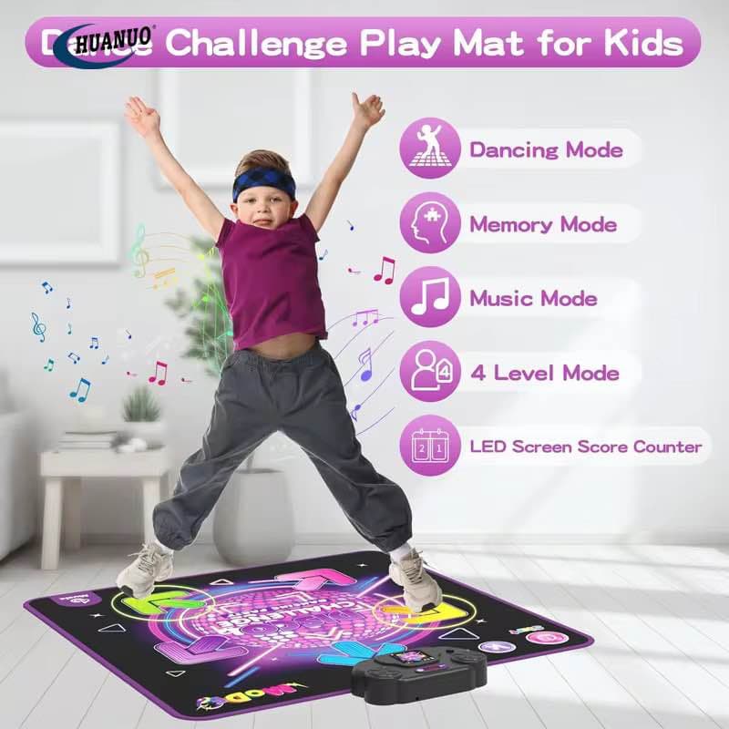 Kids Dancing Mat Music Light Bluetooth Interactive Play Mat - Multicolor