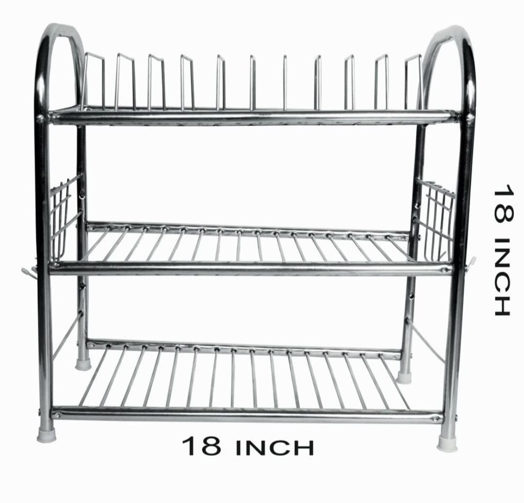 Stainless Steel Kitchen Rack 18×18 Inch - Silver