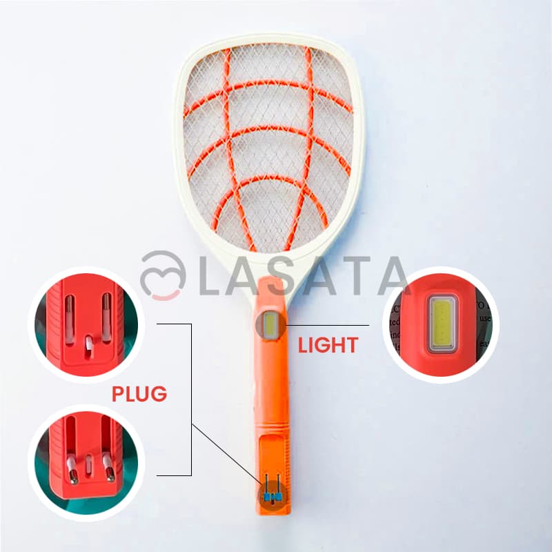 Osaka Power Rechargeable Anti-Mosquito Bat | Electric Insect Killer Bat | Fly Swatter with Charging | LED Light | Multicolor