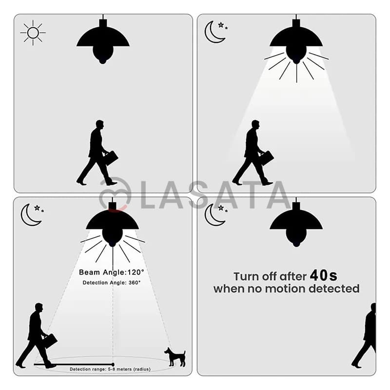 PIR Infrared Motion Sensor Light 7W 9W B22 Base | Smart Auto On/Off Motion Sensor Led Light Bulb