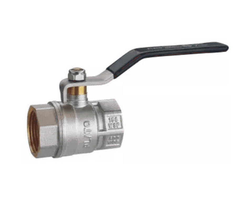 1 Inch Brass Ball Valve Male Nozzle Connector - Silver