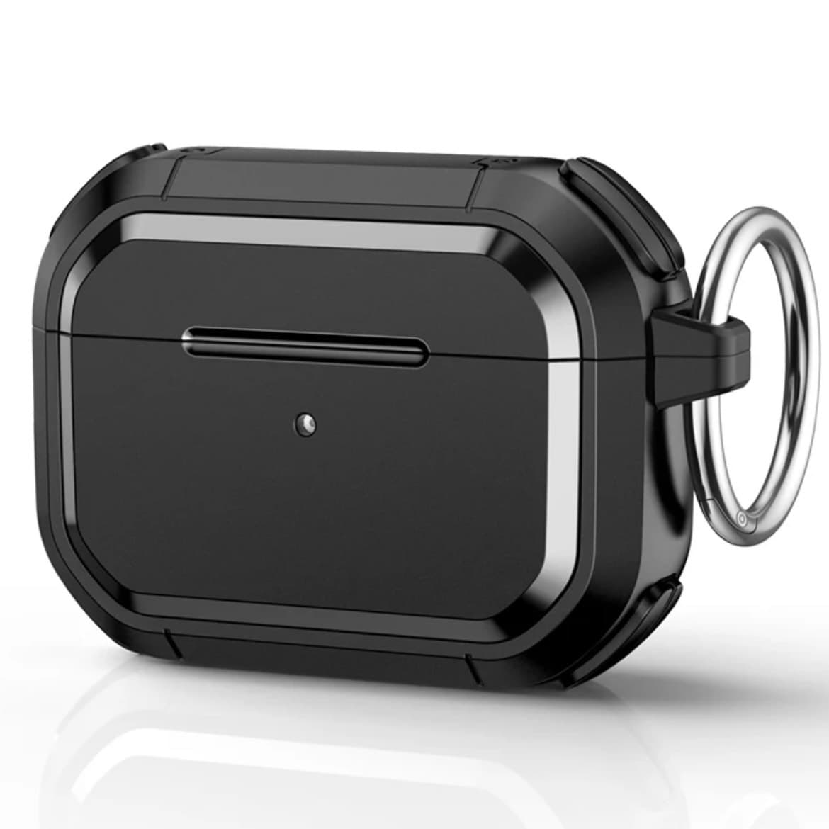 For Apple Airpods /1/2//3/Pro/Pro-2 Case All Model Cover with Keychain TPU Black Second Generation Wireless Charging Case Replacement