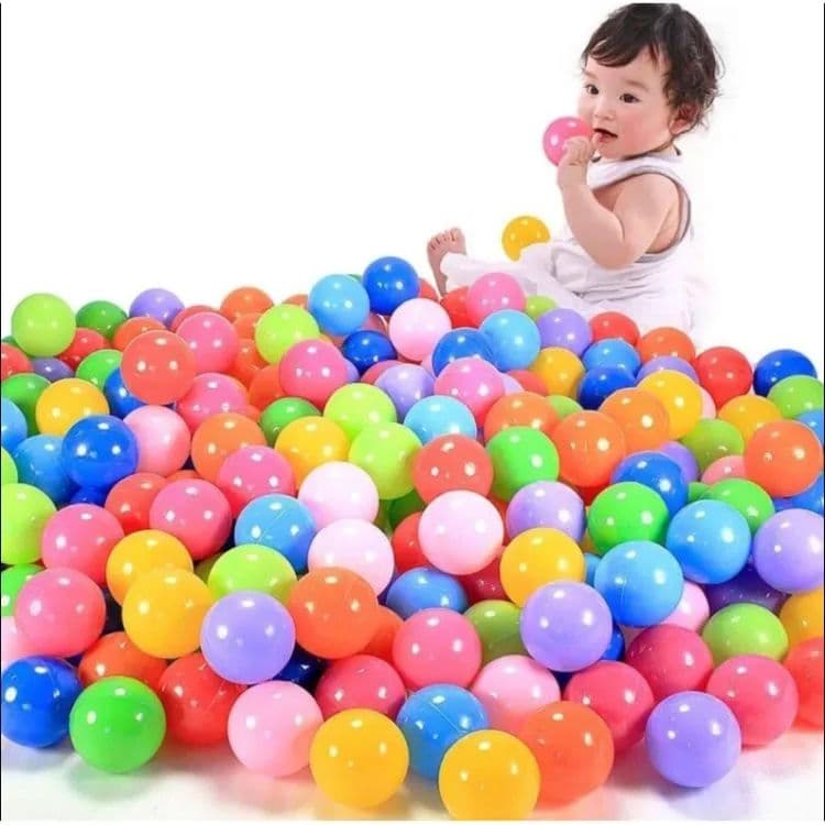 Plastic Cricket Balls For Kids 100 Pcs - Multicolor