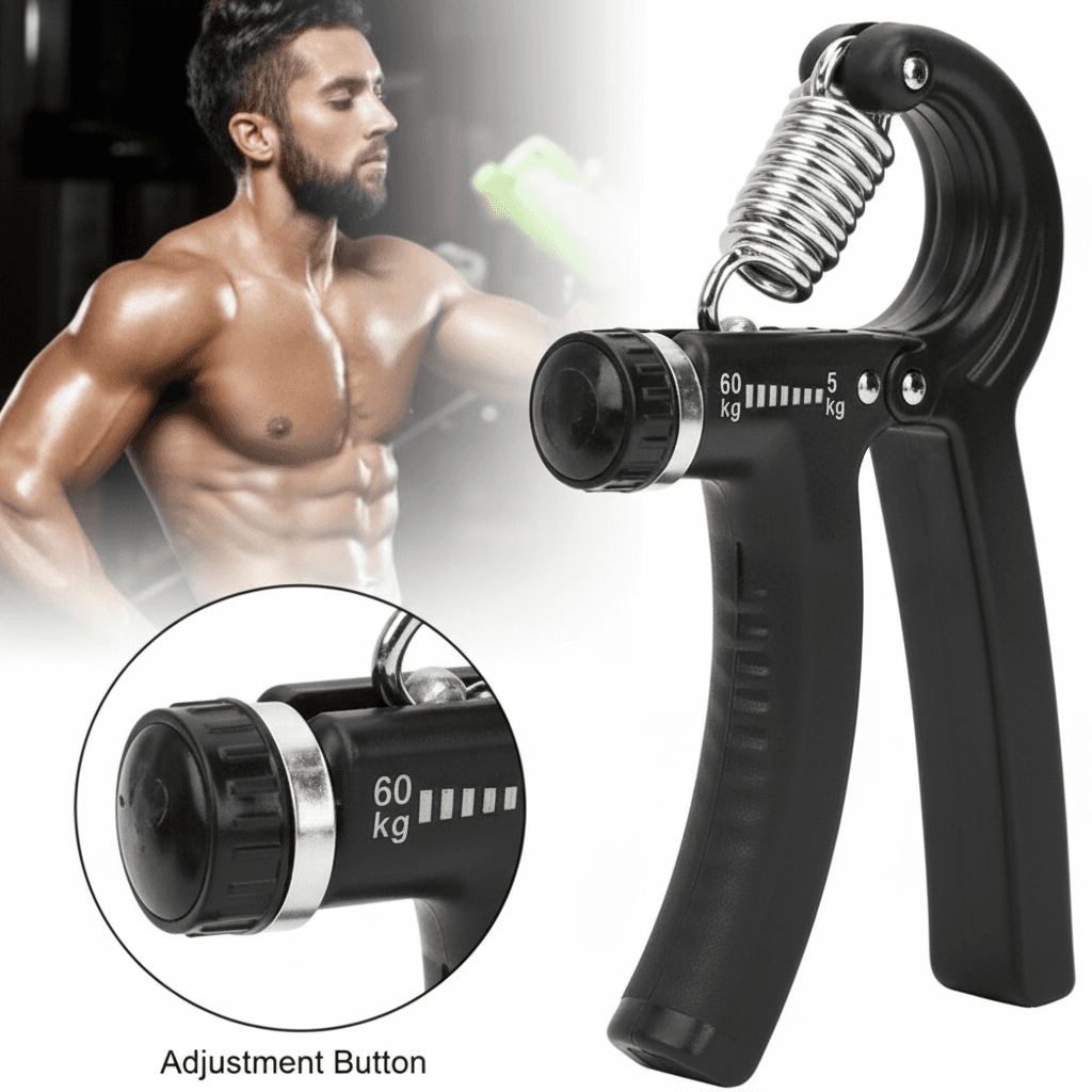 Adjustable Hand Gripper Black 5–60 Kg Strength Trainer