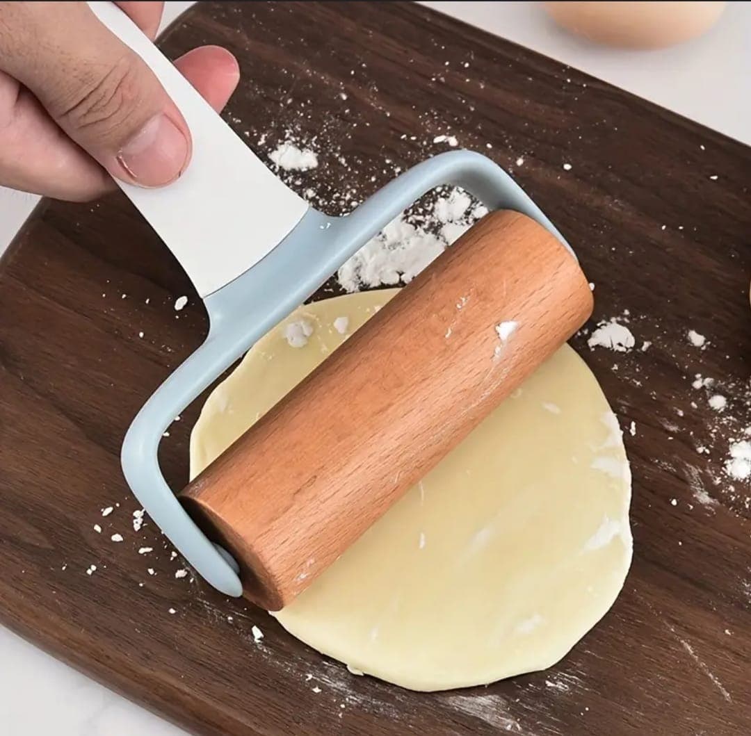 Non Stick Rolling Pin For Baking Pizza Cookies And Pasta - Brown