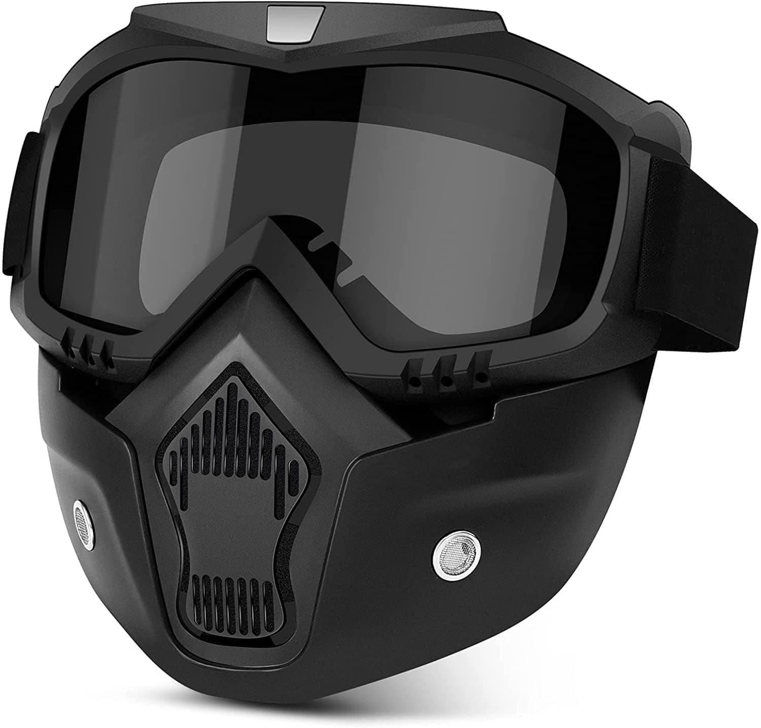 Anti Scratch UV Protective Riding Goggles With Face Mask - Black (Free Size)