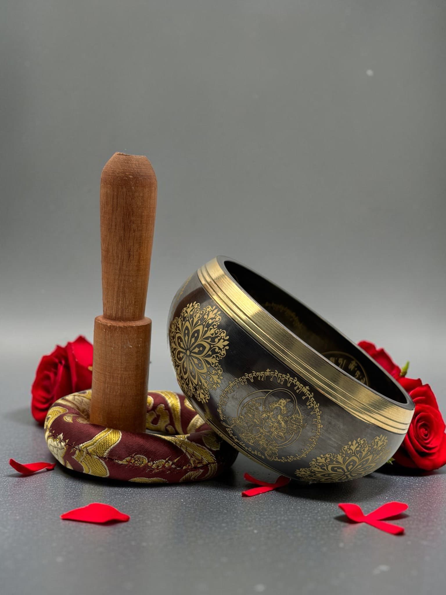 10cm Tibetan Singing Bowl – Handcrafted Meditation & Sound Healing Bowl with Engraved Design