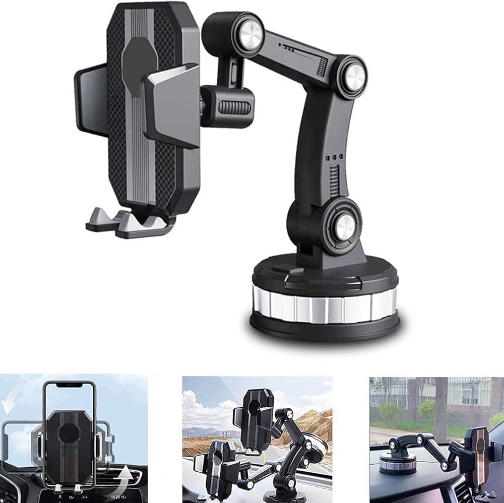 Universal Car Phone Mount – Heavy-Duty Suction Holder With Long Arm