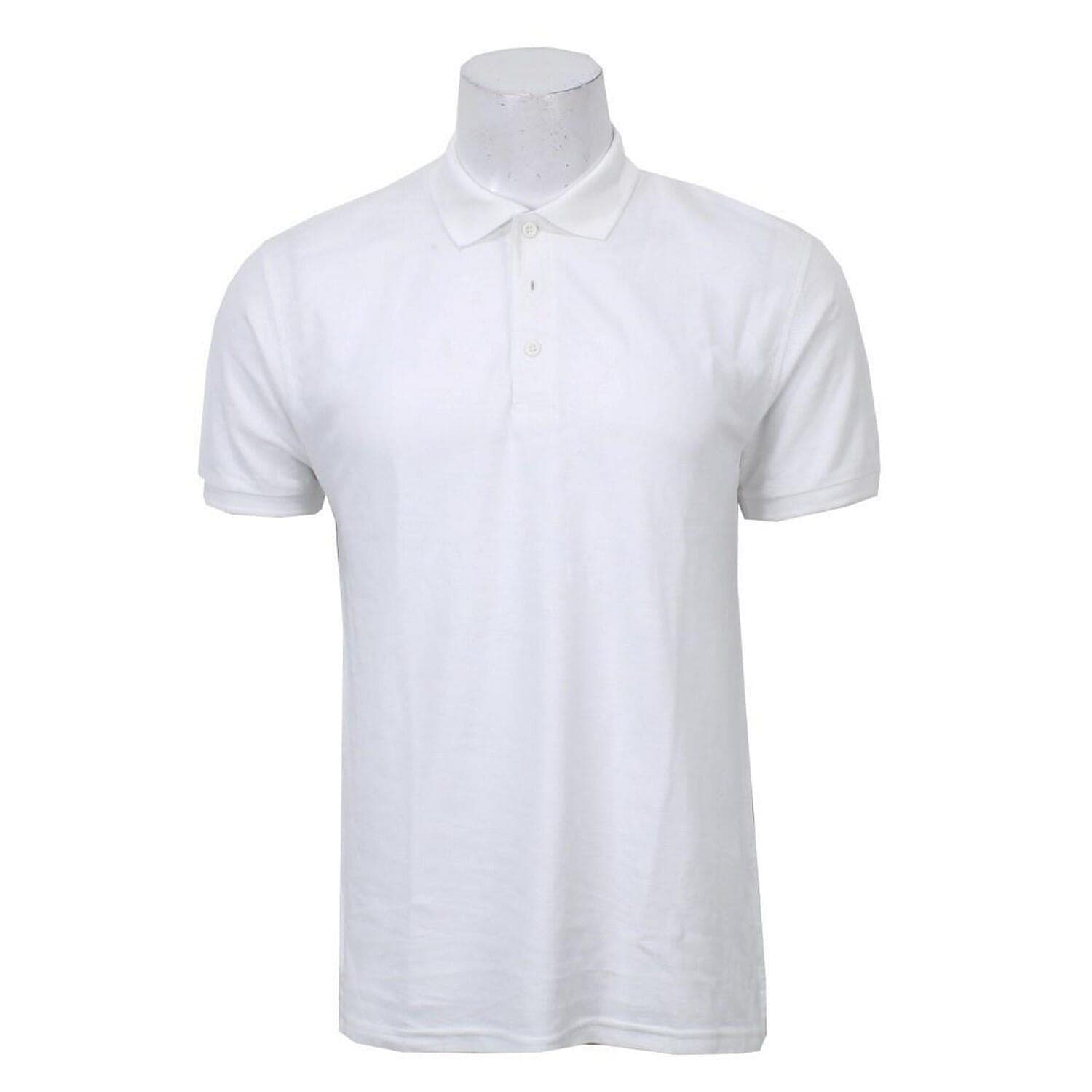 White Solid Polo T-Shirt For Men