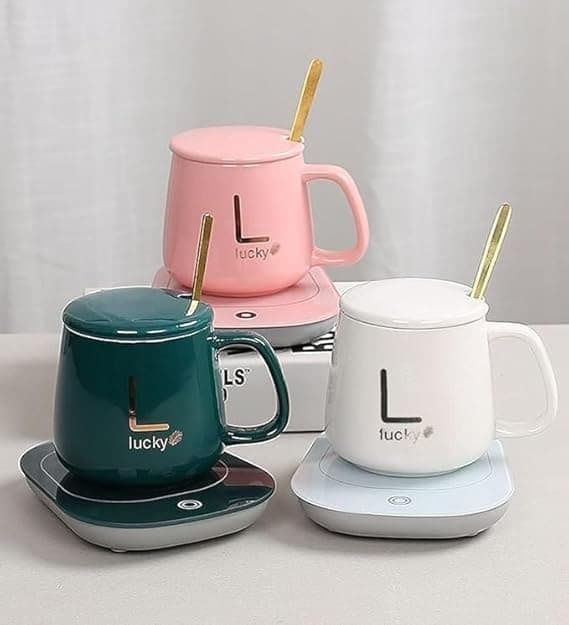 Smart Electric Warming Coffee Mug Set - Multicolor