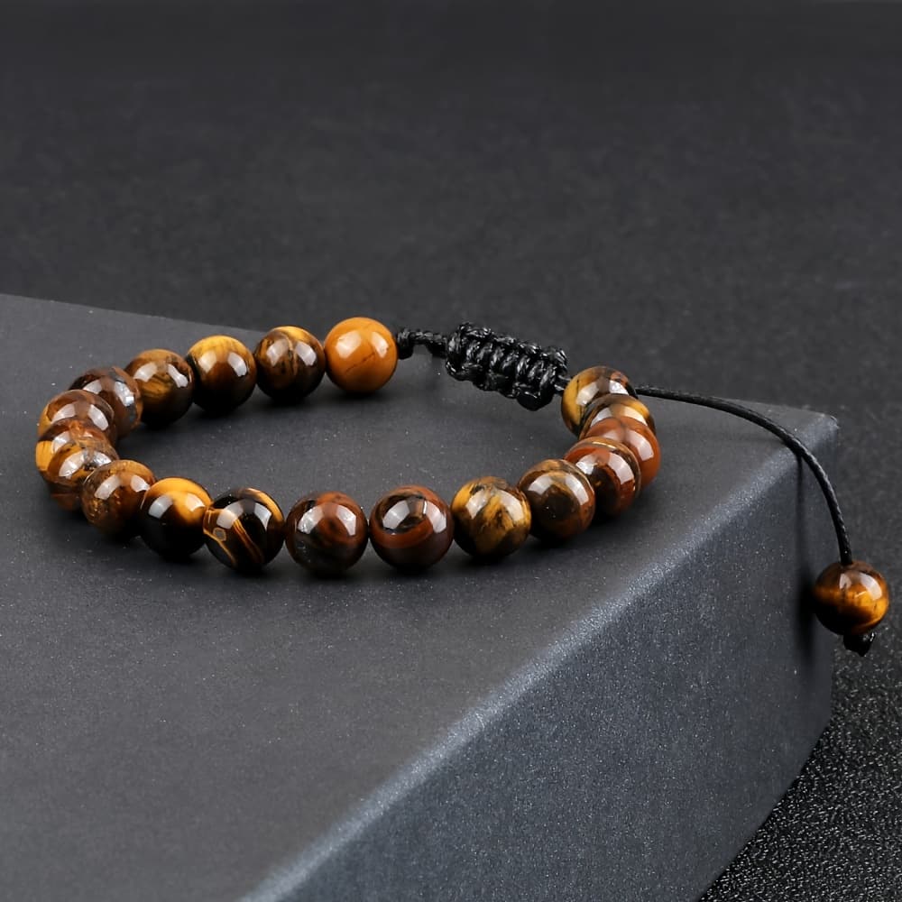8mm Tiger Eye Fortune Bracelet for Unisex by Treasure Box Nepal