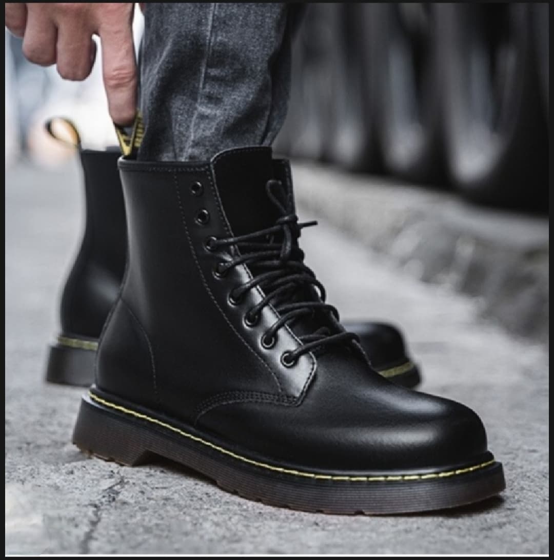 Black Classic Martin Boots For Men