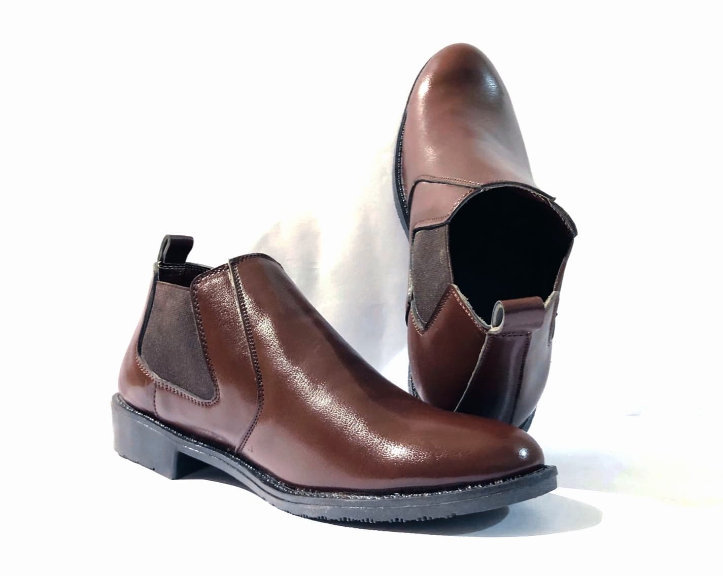 Brown Leather Ankle Boots For Men