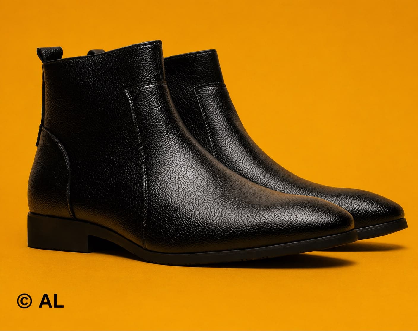 Classic Black Chelsea Leather Boots For Men