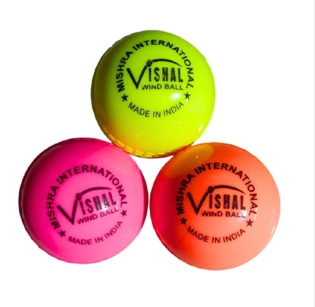 Cricket Wind Ball Standard Size – Set Of 3 Pieces - Multicolor