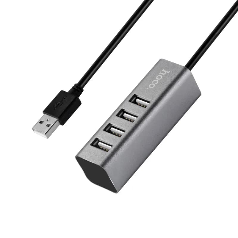 Hoco HB1 USB A To 4 Port USB 2.0 Hub Black