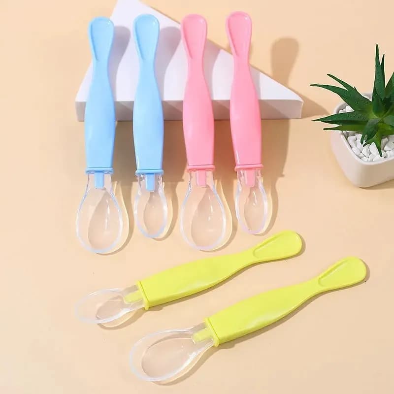 Soft Silicone Baby Feeding Spoon Set
