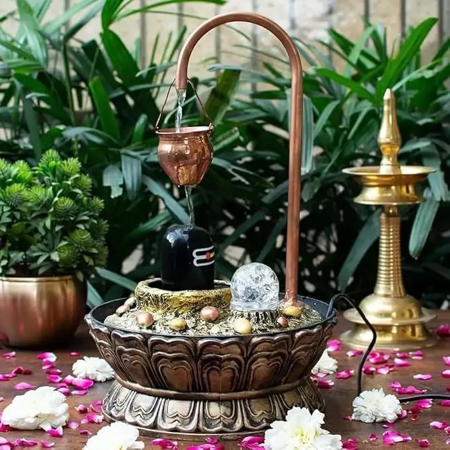 Shiva Linga Water Fall Fountain - Multicolor