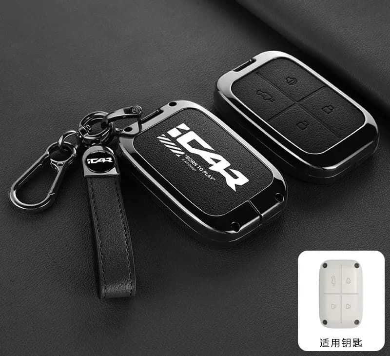 Icar/Icaur V23: Premium Metal Key Cover with Key ring (Random Color)