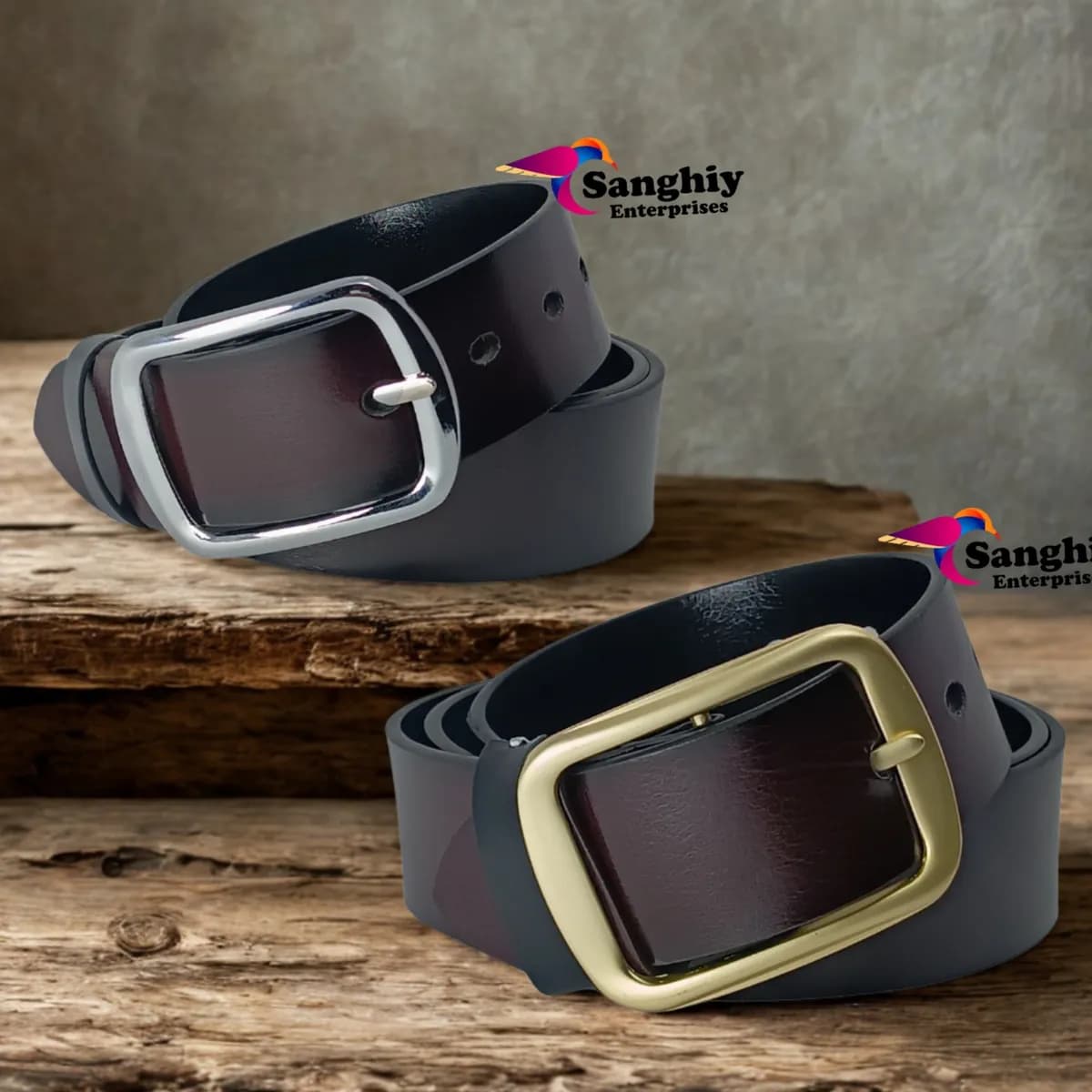 Reversible Leather Belt For Men Brown Black Formal Casual Fashion Belt With Metal Buckle - 121 CM