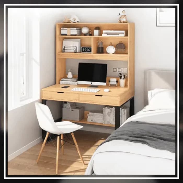 RackNRead Table | Study & Home Office Desk - Pine Yellow