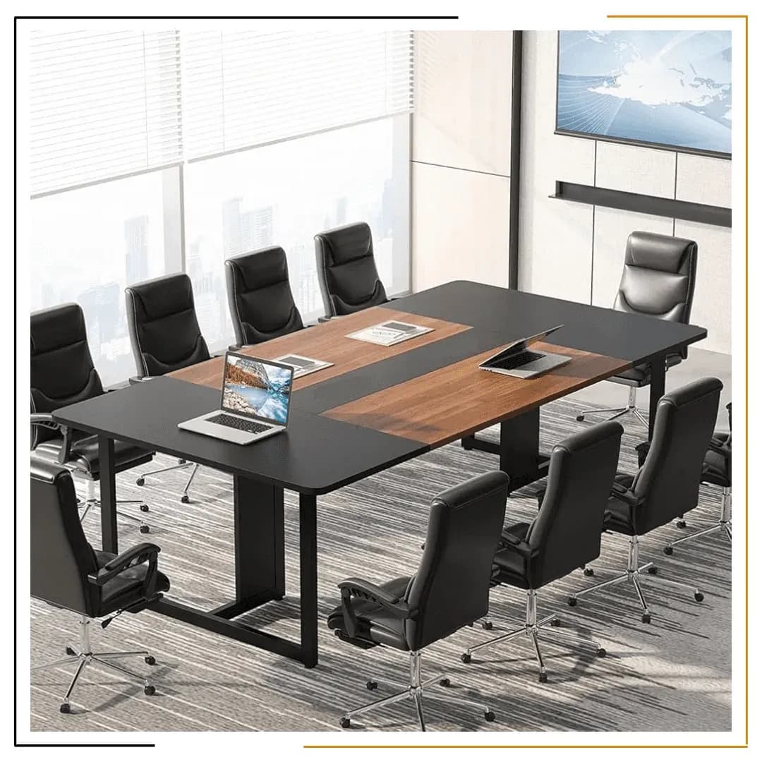 Sabha Meeting Table Large Conference Table For Offices Made In Nepal Modern Black & Brown Design