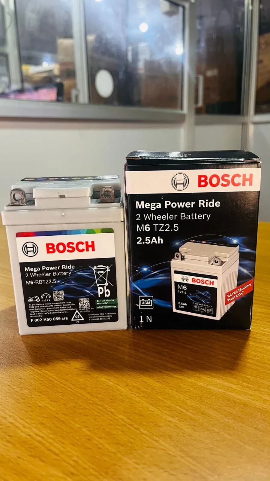Bosch Mega Power M6 TZ2.5 2.5Ah 12V Bike Battery | 2 Wheeler Battery | Quick Engine Start | Long Life | 2 Year Warranty