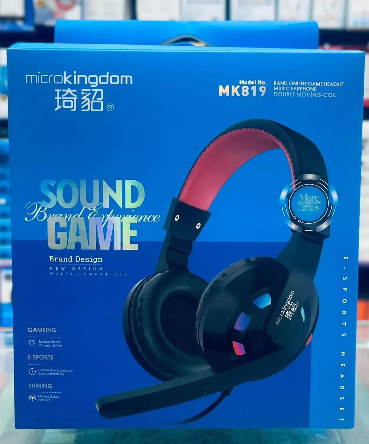 Microkingdom MK819 Gaming Headphone Double AUX – Wired Over-Ear Headset with Mic for PC & Mobile