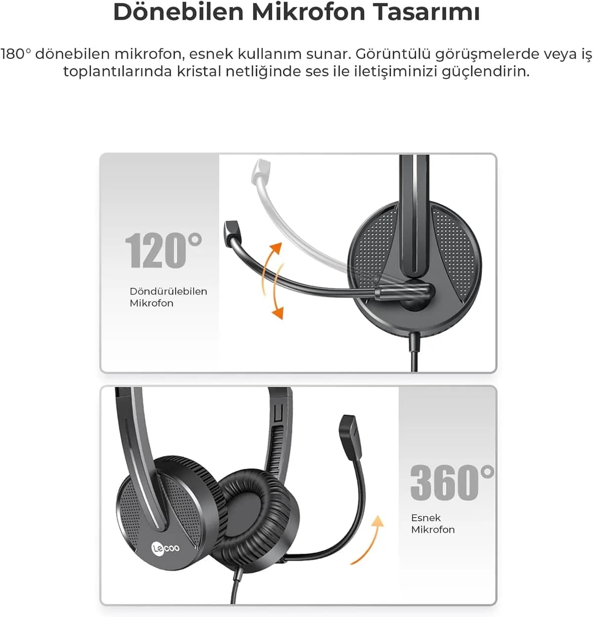 Lenovo Lecoo HT106 Wired Headphone with Microphone – 3.5mm Headset for PC, Laptop & Online Class