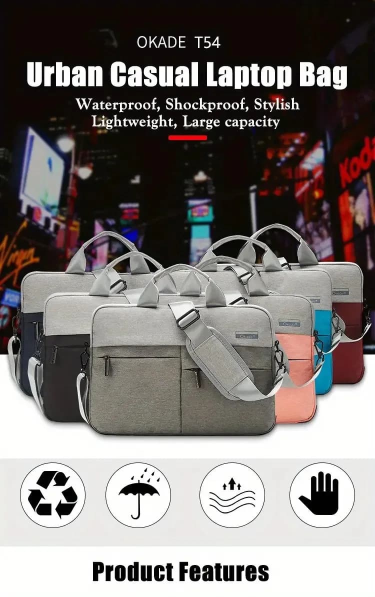 Okade T54 Laptop Bag 13.3–14 Inch, Shockproof Waterproof Business, Travel Bag