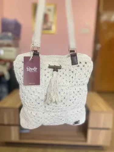 Patched Tote Bag - White