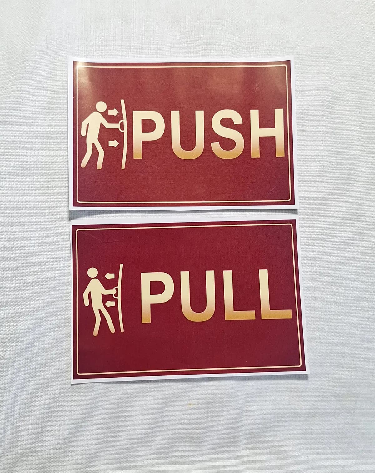 Push/Pull Sticker A4 Size | Direction label Sticker | Durable & Weather Resistant Vinyl Sticker