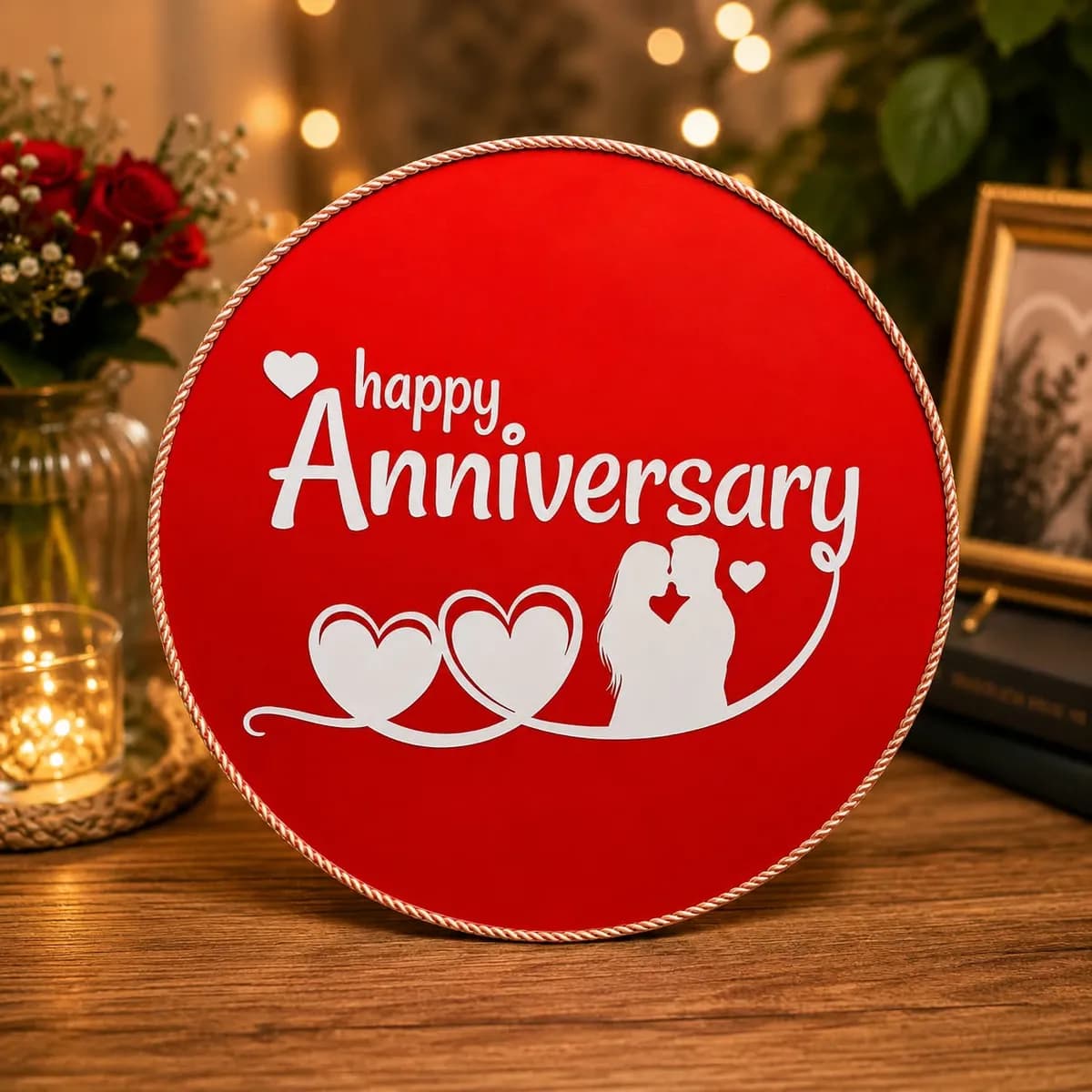 Happy Anniversary Sticker with Forex Board | 12×12 Inch | Decoration & Wall Sign