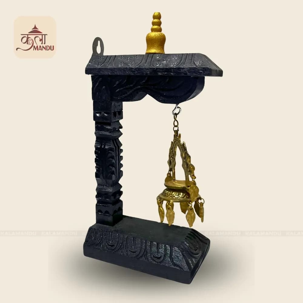 Dalucha Design Wooden Decor – Traditional Nepali Single Pillar