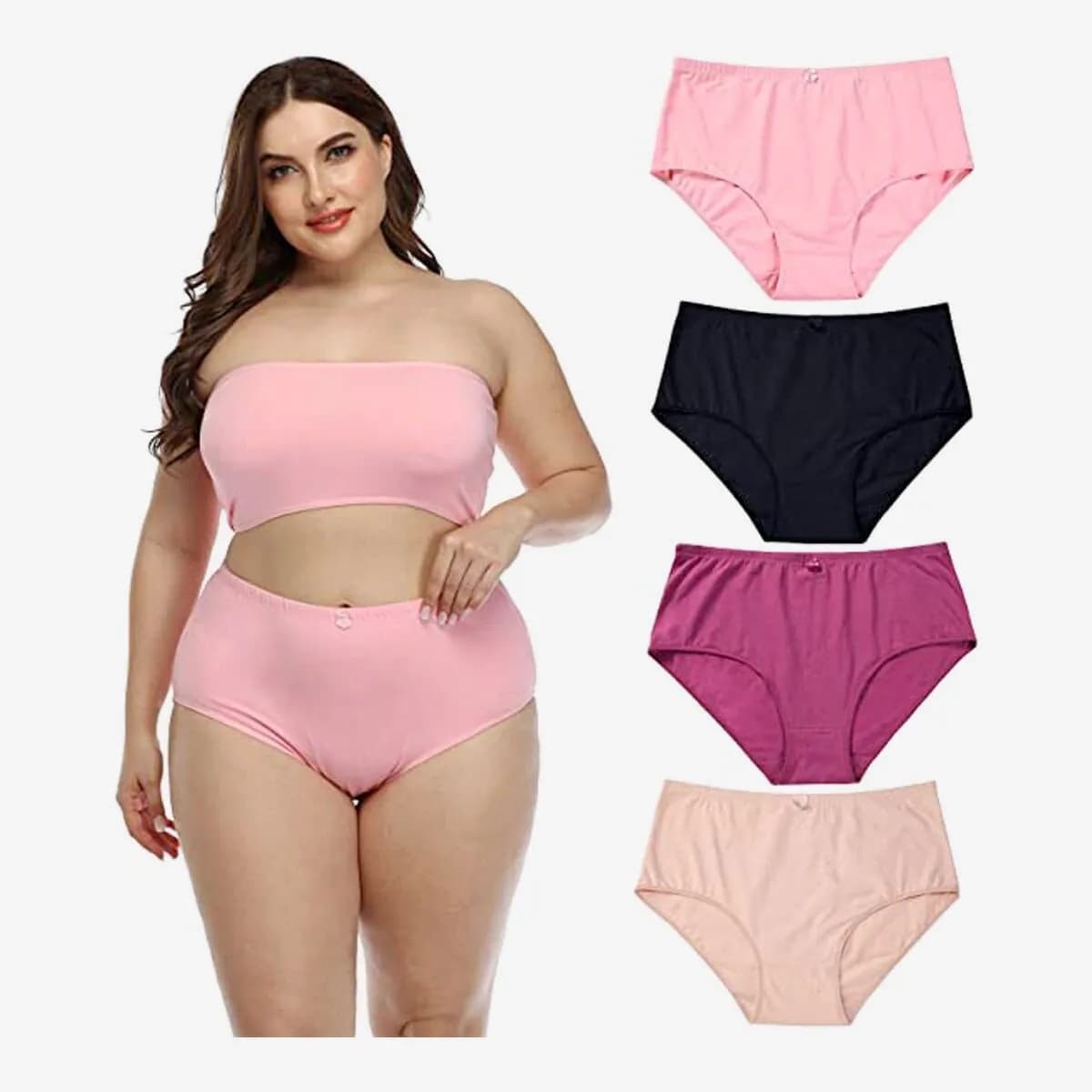 Cotton Plus Size: One Six Piece Underwear Pack For Women - Multicolor