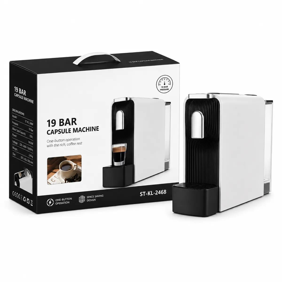 WS Capsule Espresso Machine - White