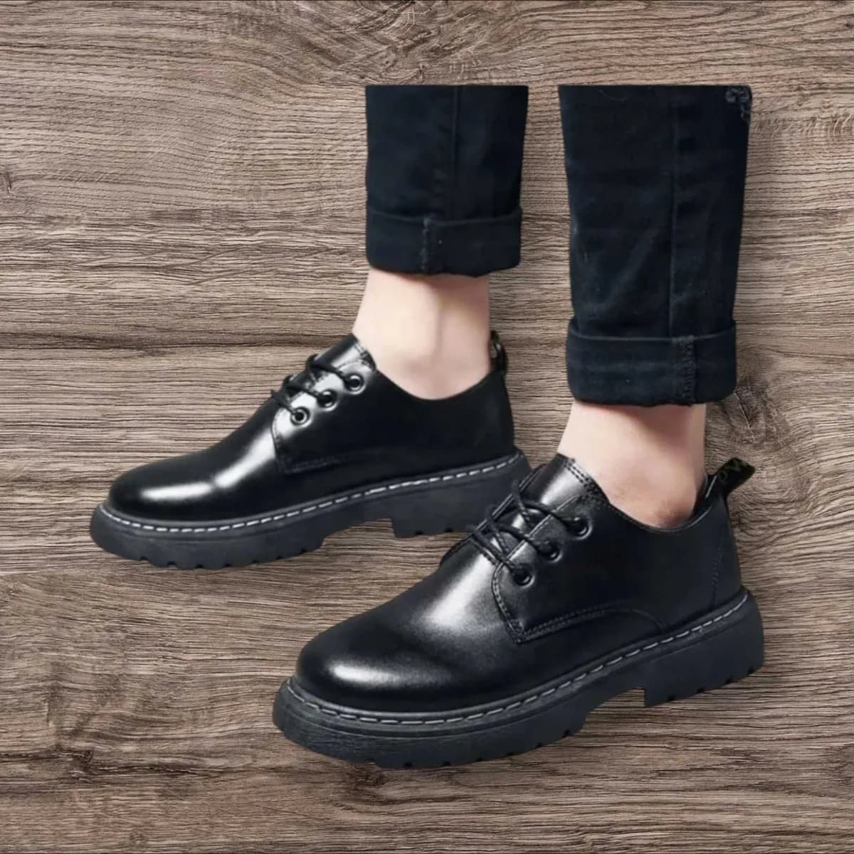 Black Martin Lace-Up Formal Shoes For Men