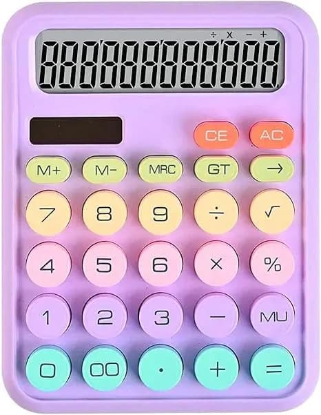 Electronic Desktop Calculator With Large LCD Display And Compact Design