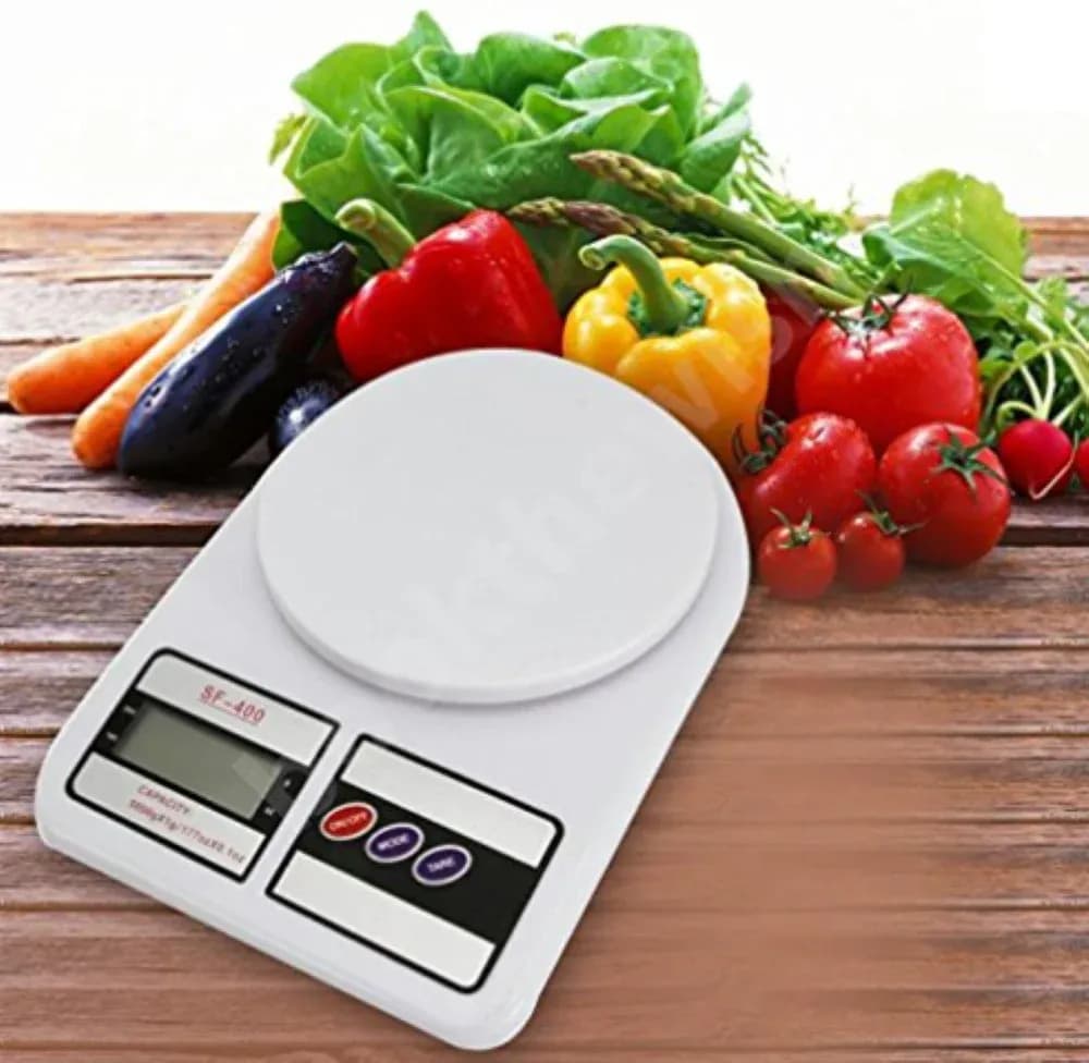 Digital Kitchen Scale 10kg High Precision Food Weighing Machine With Portable Design - White