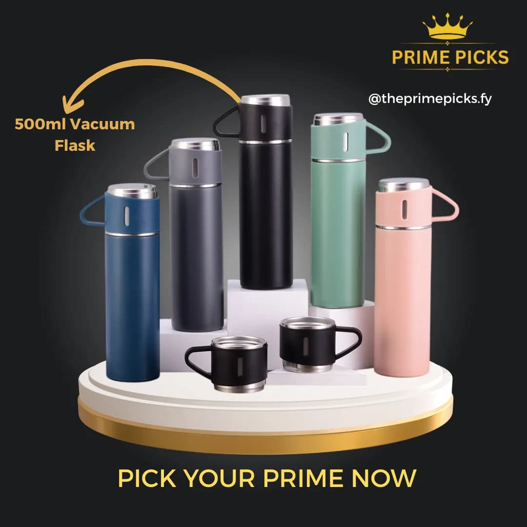 500ml Stainless Steel Vacuum Flask Gift Set - Multicolor